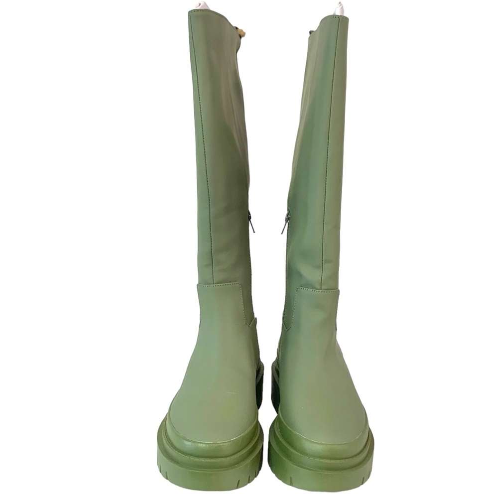 STEVE MADDEN Cool Planet Magicc Lug Sole Olive Green Boot Sz 9 - Picture 6 of 11
